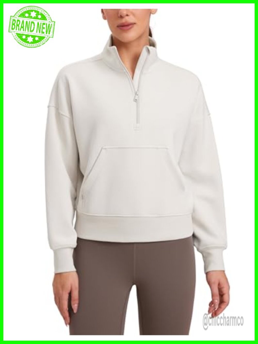 Half Zip SoftAura Sweatshirt Relaxed Fit Kangaroo Pocket Pullover